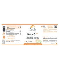 Natur 800-D (vitamin D3), 100 capsules